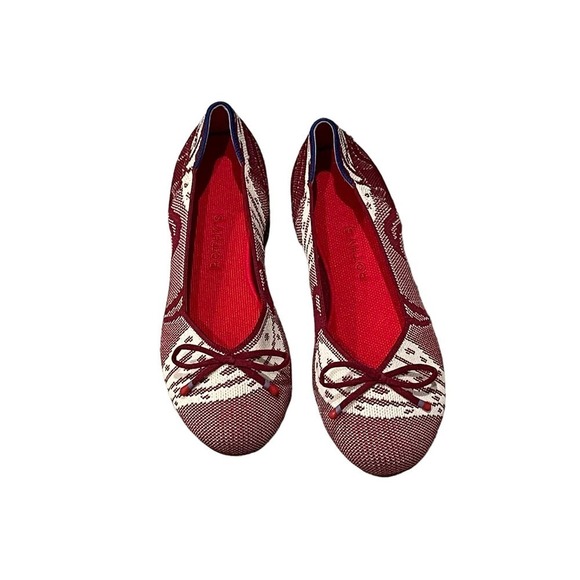 Rothy’s The Botanical Burgundy Bow Retired Flat Size W10.5 NWOT - Picture 3 of 10